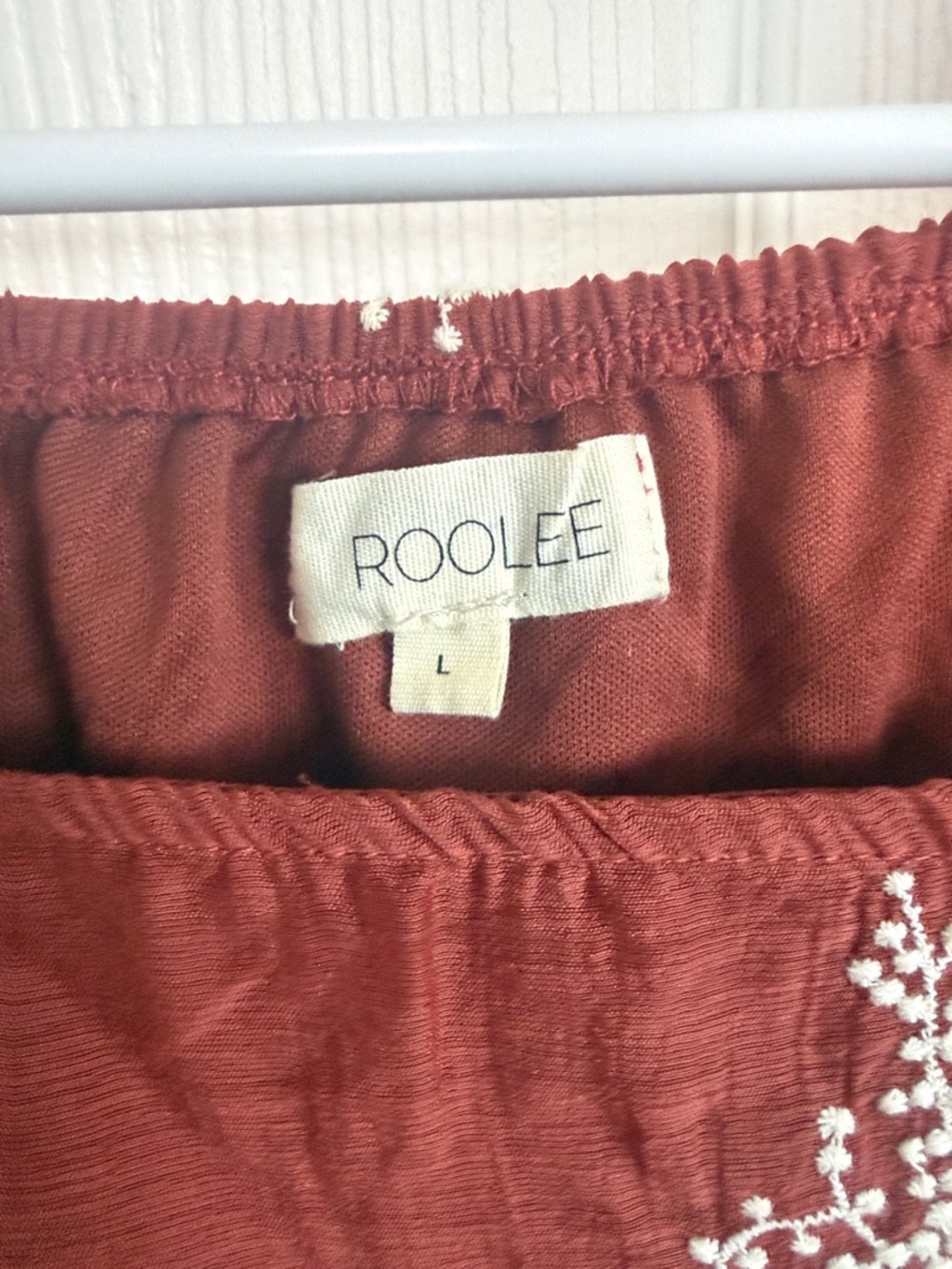 Roolee Rust Red Embroidered Tiered Maxi Dress - Picture 2 of 3